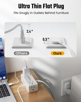 SUPERDANNY 45-degree right-angle plug frees space behind furniture