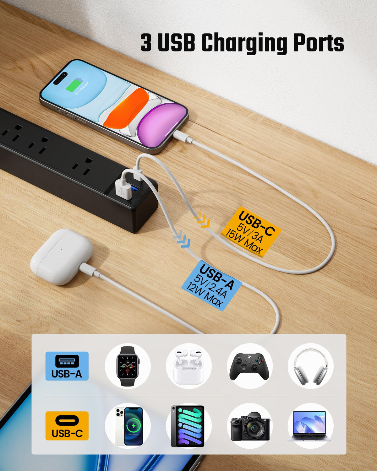 SUPERDANNY 45-degree right-angle plug saving space on the desk