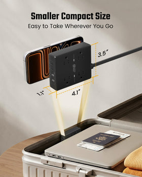 SUPERDANNY size comparison next to smartphone showing compact profile and spacing benefit
