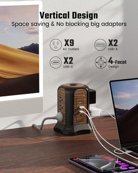 SUPERDANNY closeup of USB ports and master switch for convenient one‑touch control