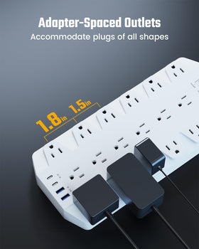 SUPERDANNY USB-C and USB-A ports detail for fast convenient charging