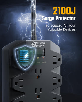 SUPERDANNY USB-A and USB-C ports detail for fast, convenient device charging