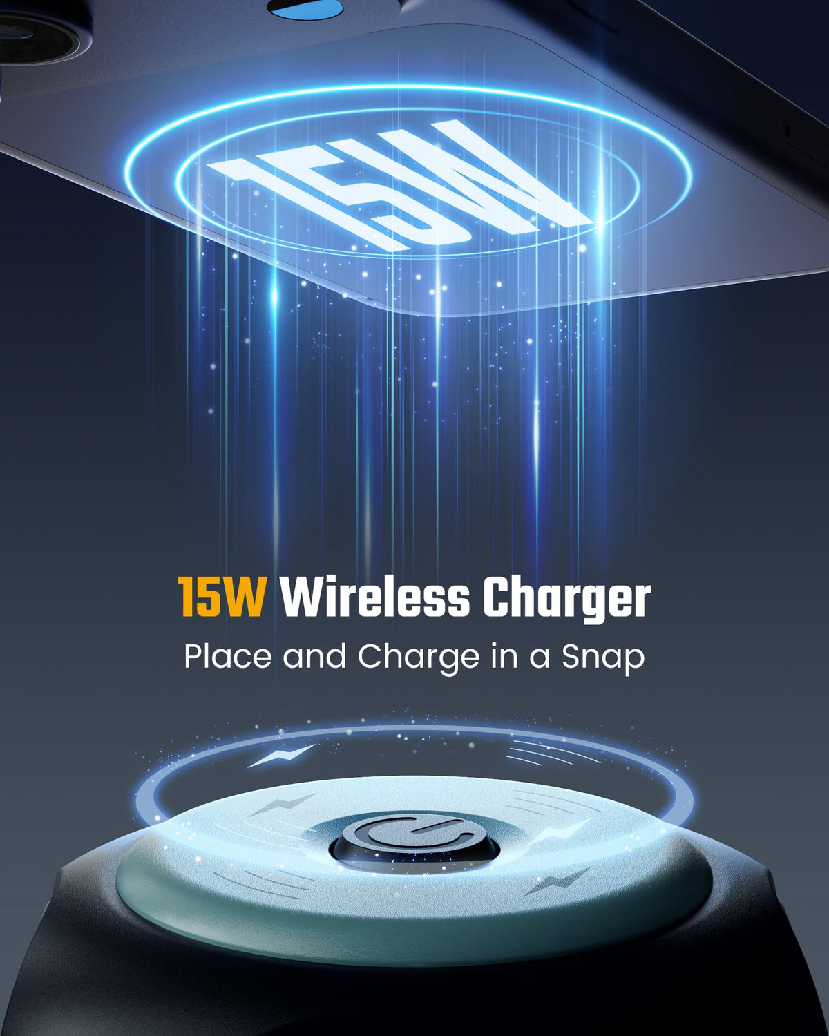 SUPERDANNY wireless pad closeup for easy cable-free phone charging benefit
