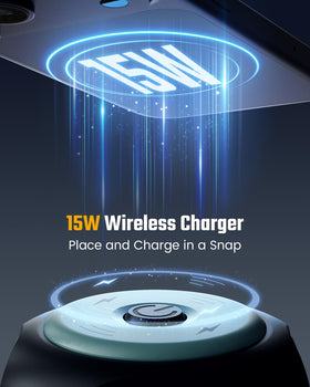 SUPERDANNY wireless pad closeup for easy cable-free phone charging benefit