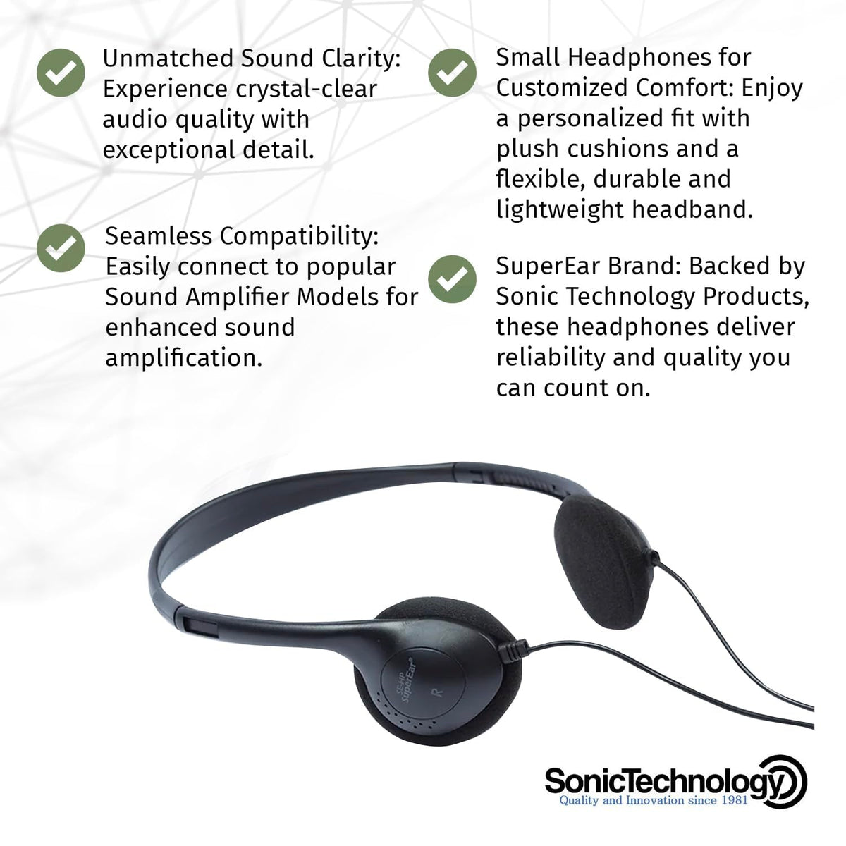 SuperEar durable materials balance toughness with lightweight comfort.