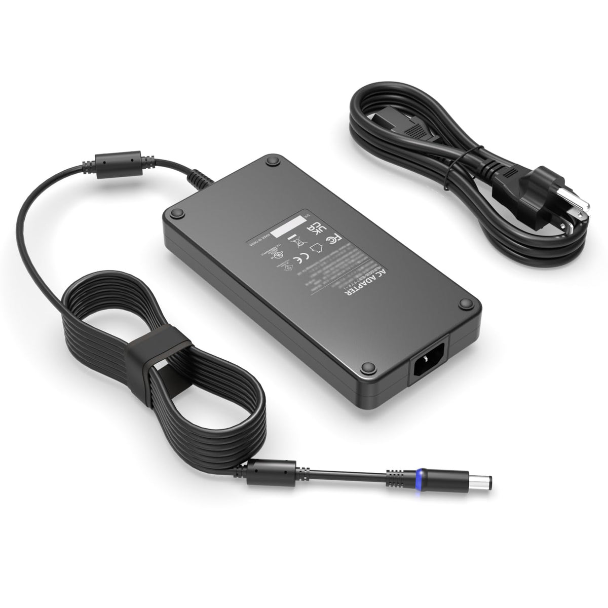 Superer 240W front view showing slim adapter and durable finish benefits reliable power