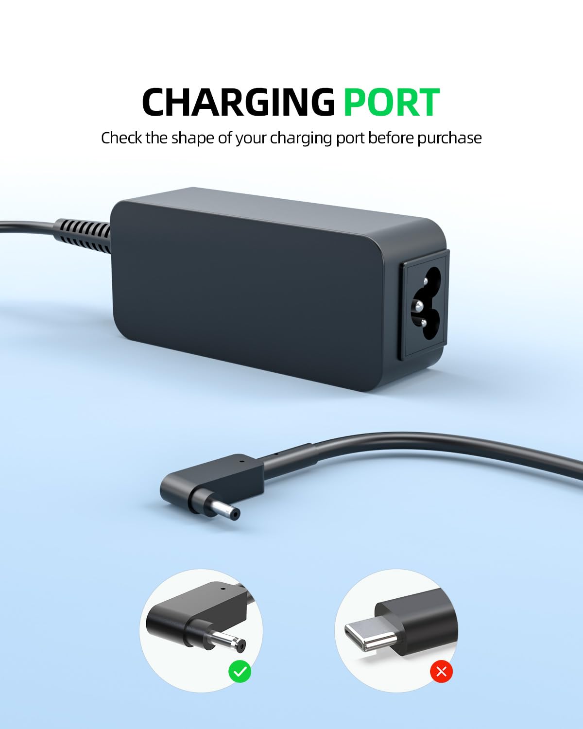 Superer 45W AC charger for Acer Swift 1, portable charging on the go