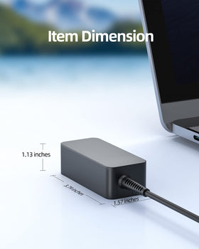 Close-up of the cable and plug on the Superer 45W charger for quick setup