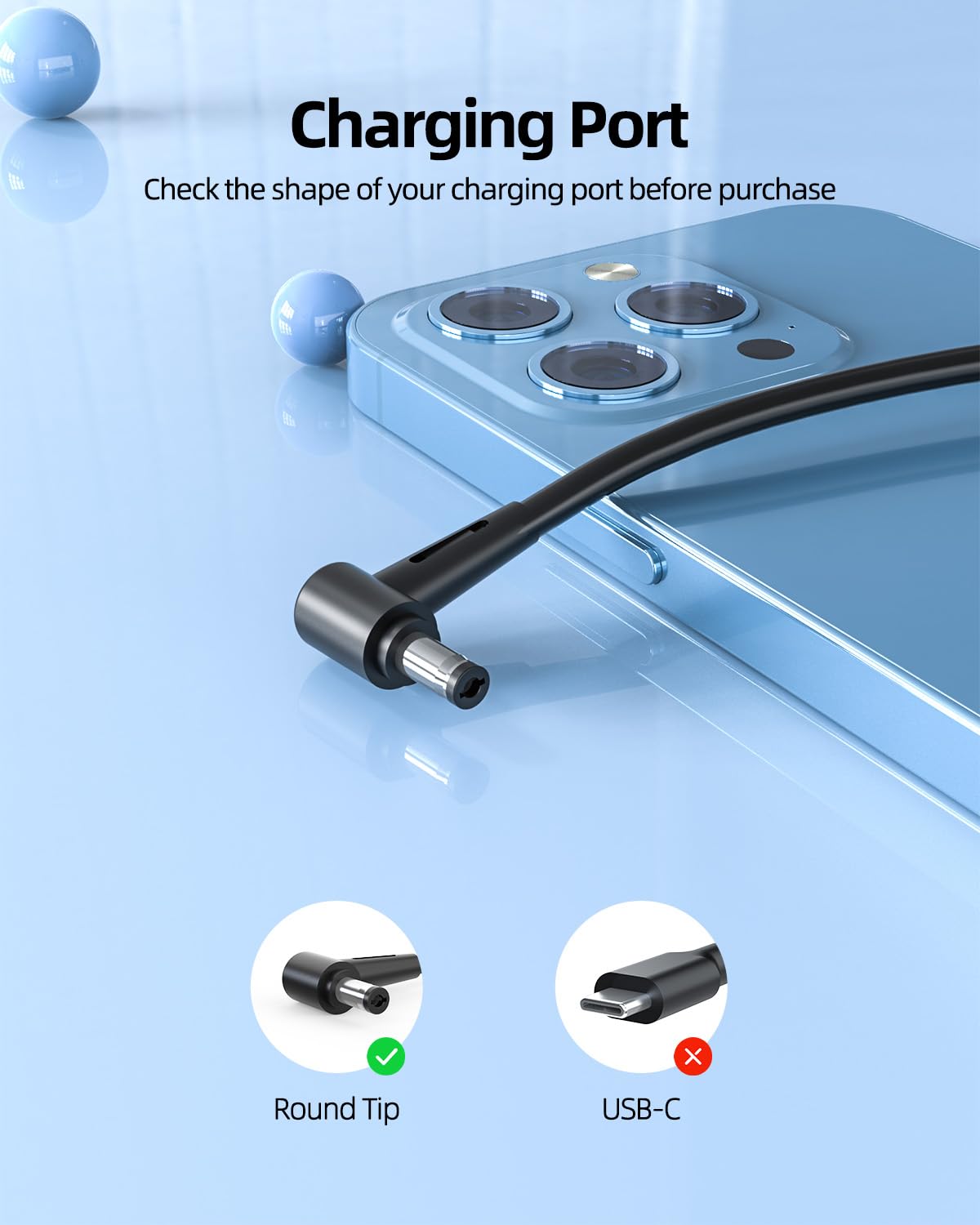 Side-connection view of the Superer charger highlighting reliable power delivery for Portege Z30