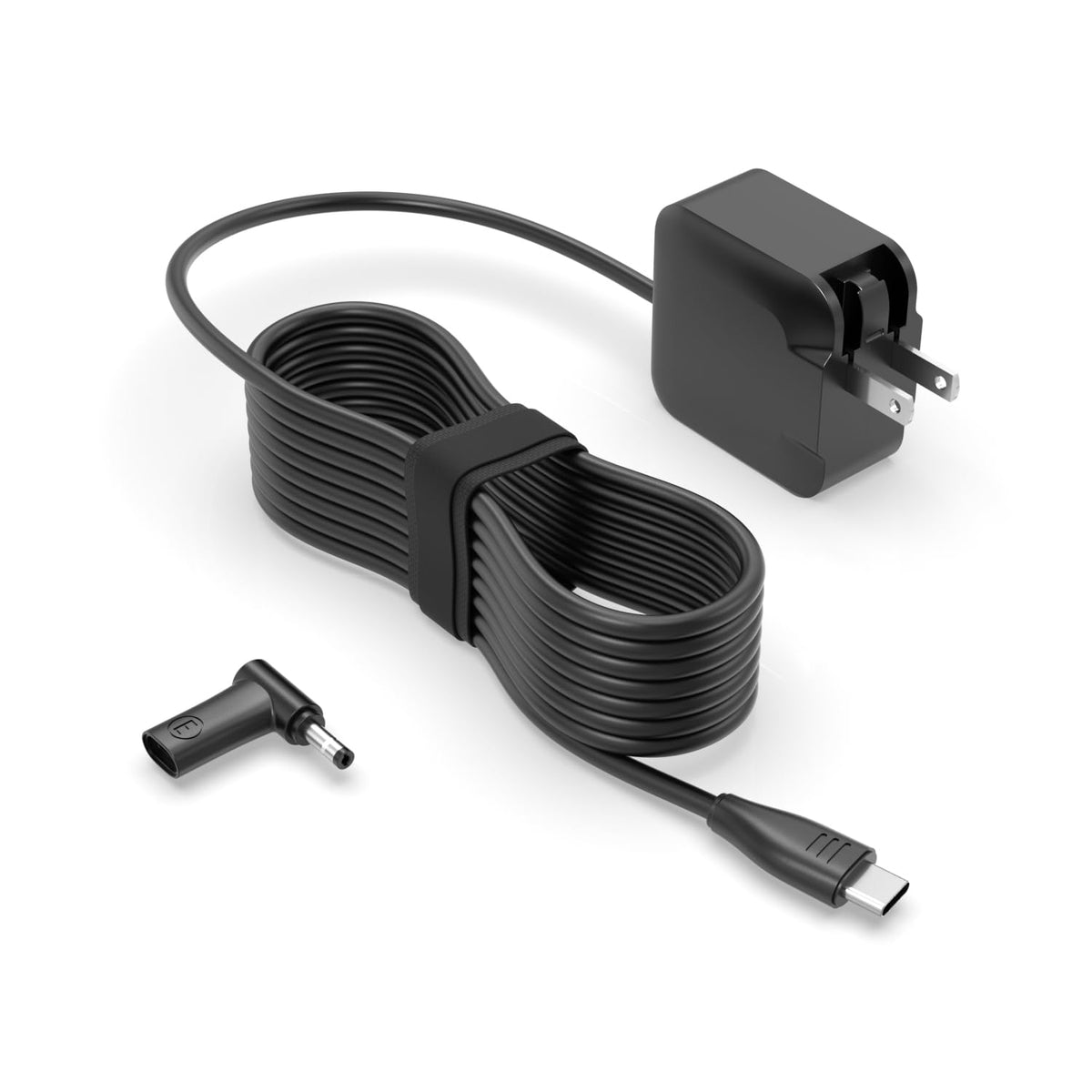 Superer 65W 2-in-1 GaN charger front view powering Lenovo laptops.