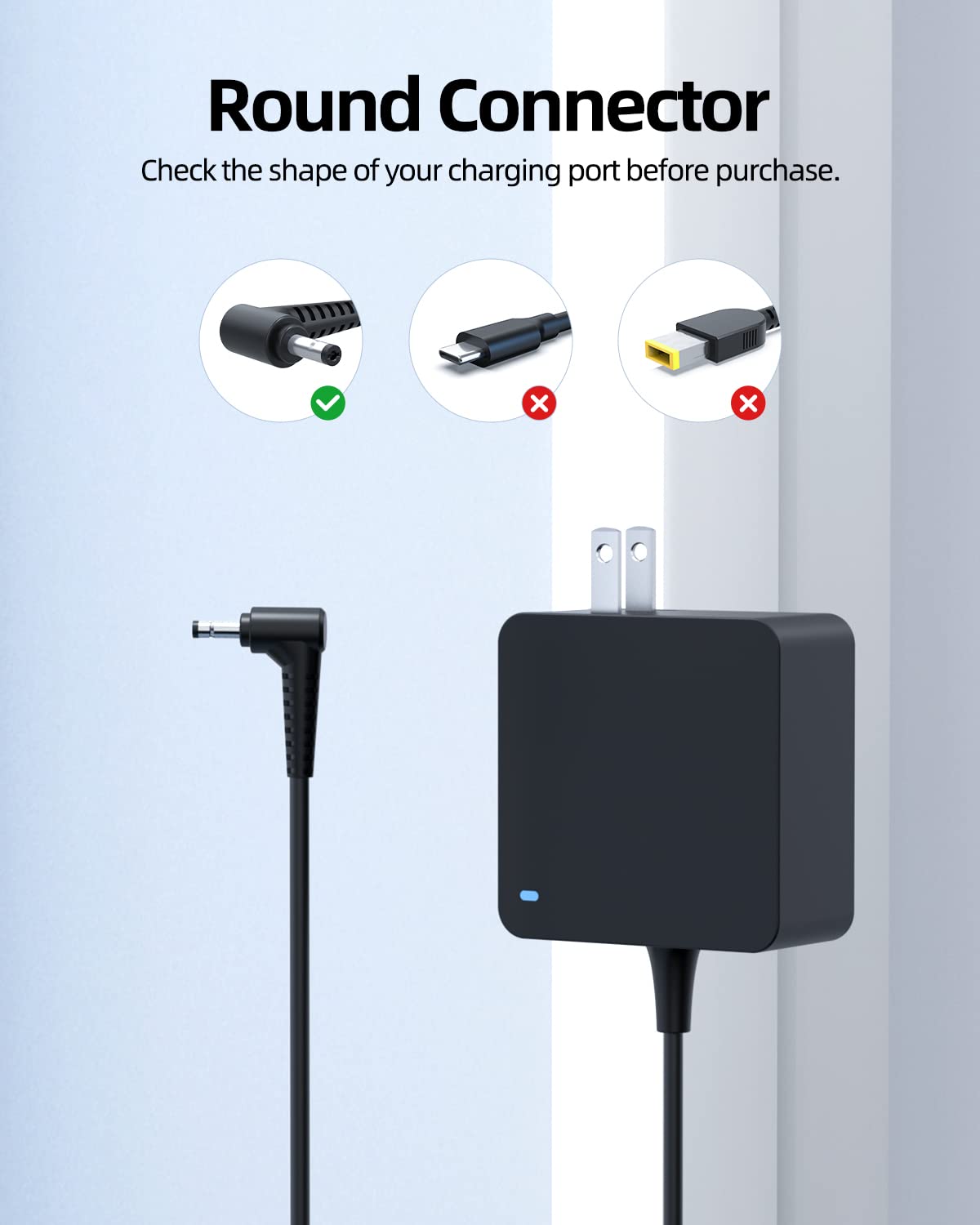 Superer 65W charger with included 7.5ft cable for easy setup.