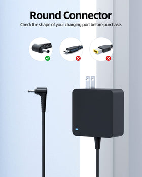 Superer 65W charger with included 7.5ft cable for easy setup.