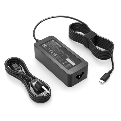 Superer 65W USB-C charger on desk powering LG Gram laptops smoothly.