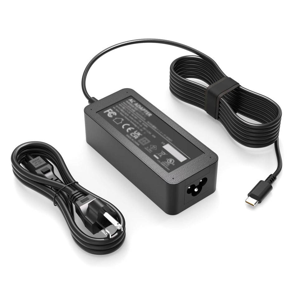 Superer 65W USB-C charger on desk powering LG Gram laptops smoothly.