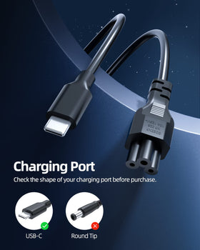 Superer 65W USB C charger ThinkBook side view, compact and portable