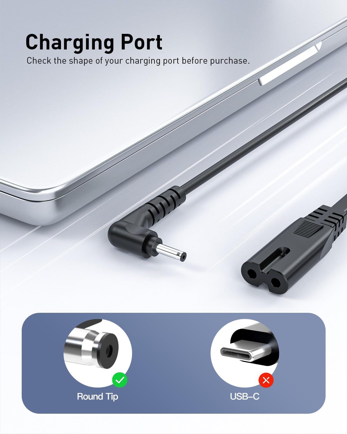 Superer adapter label with voltage and model details for easy verification
