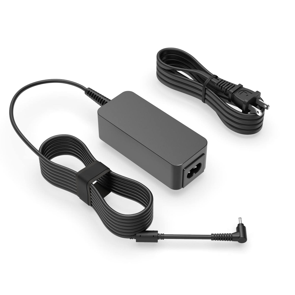 Superer charger with compact design powering Samsung laptops and tablets on the go.