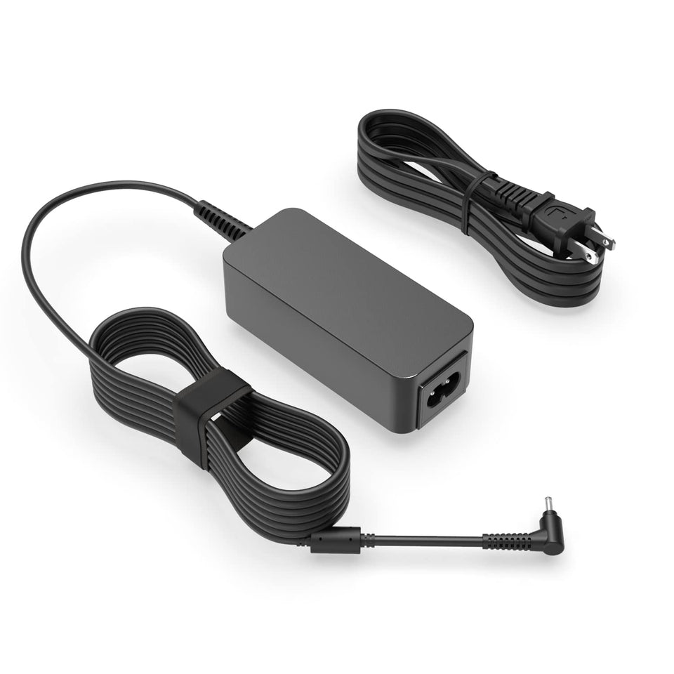 Superer charger with compact design powering Samsung laptops and tablets on the go.