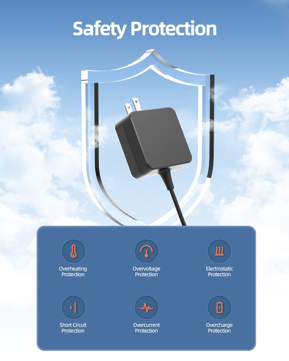 Superer charger powering a Samsung Chromebook on a desk for dependable charging
