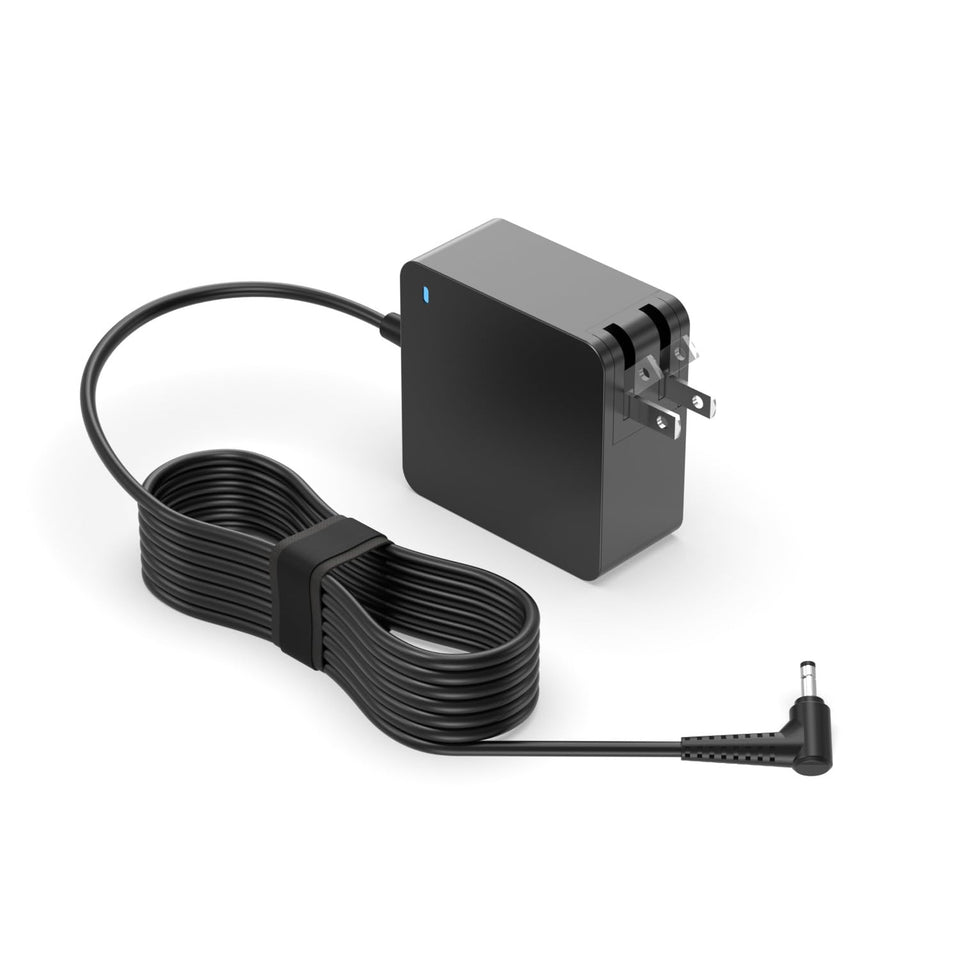Superer Lenovo charger with foldable plug for compact travel.