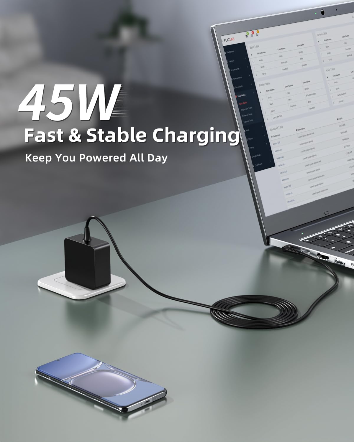 Superer lifestyle desk setup charging laptop for everyday productivity