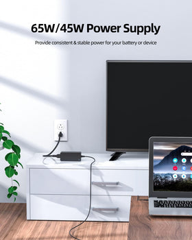 In use powering LG Gram with Superer PD 65W USB-C Turbo Charger during travel