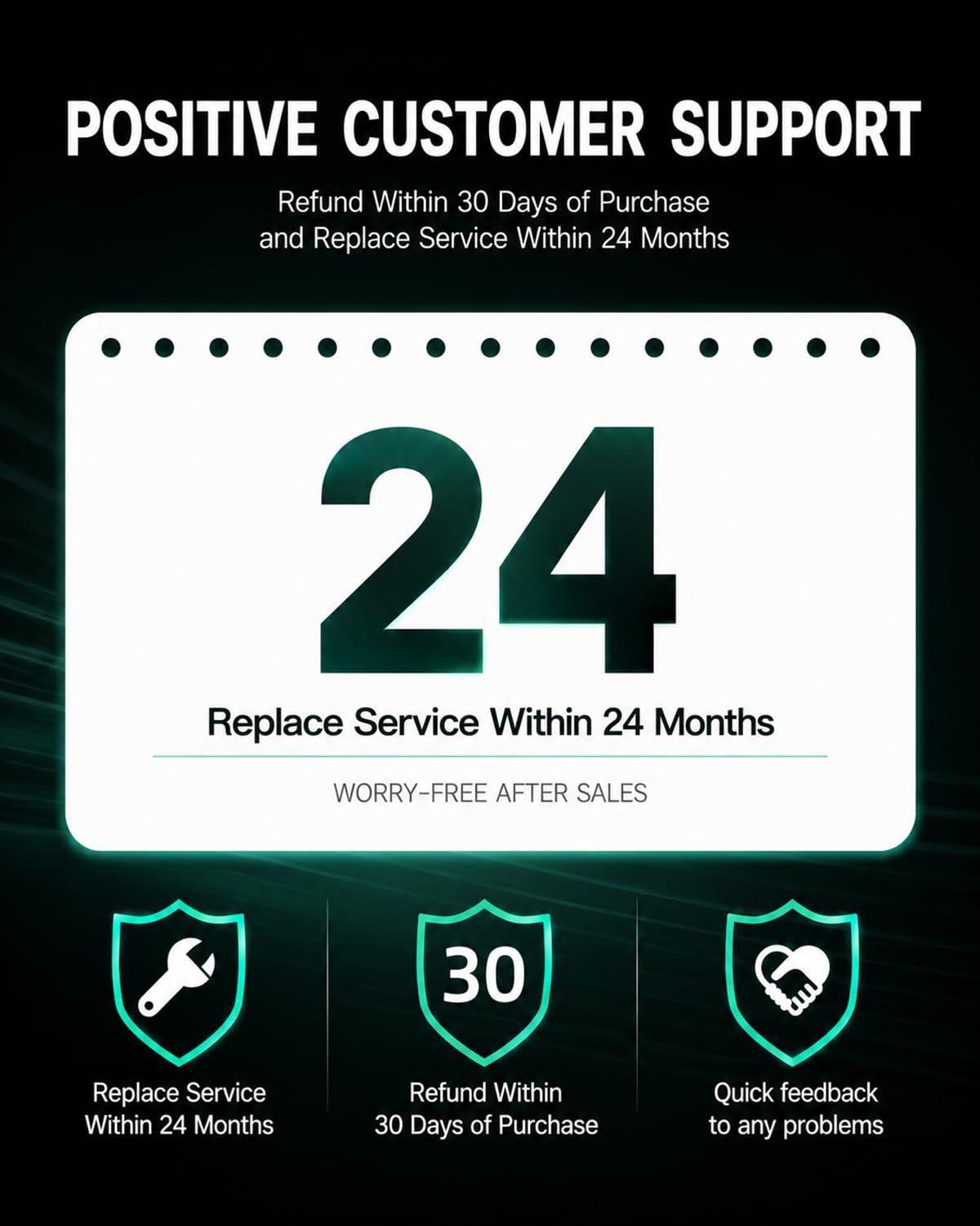 Includes 1 power adapter with a 24-month warranty