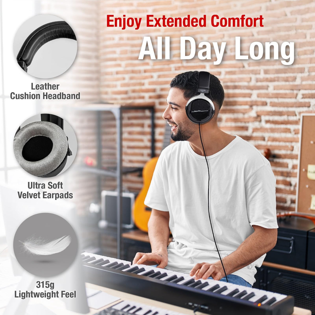 Superlux HD 330PRO velvet earpad close-up for long-session comfort