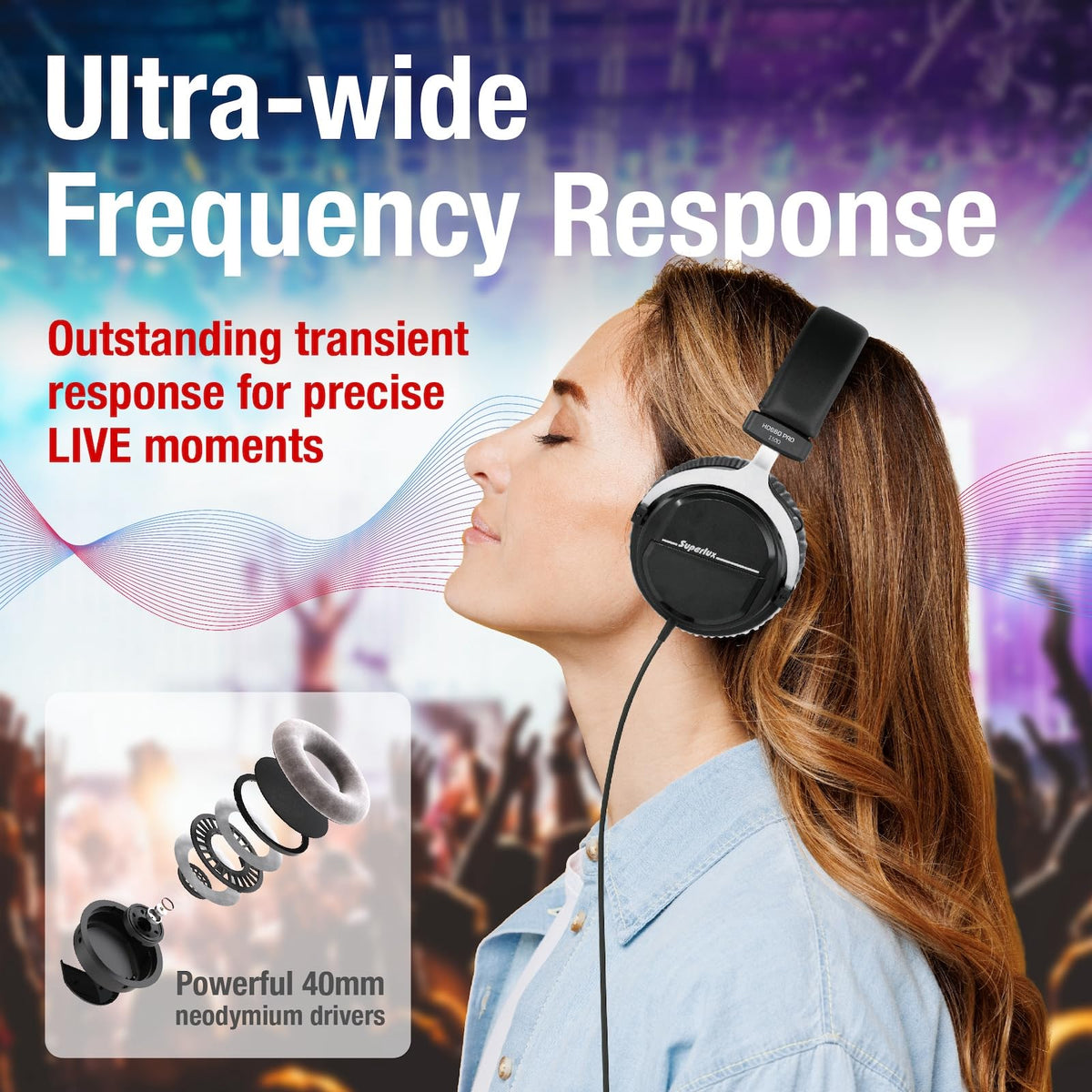 Superlux HD 660PRO closed-back design for focused listening