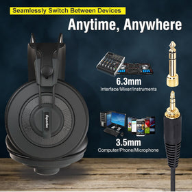 Superlux HD668B MKII detachable twist-lock cable and 6.3 mm adapter