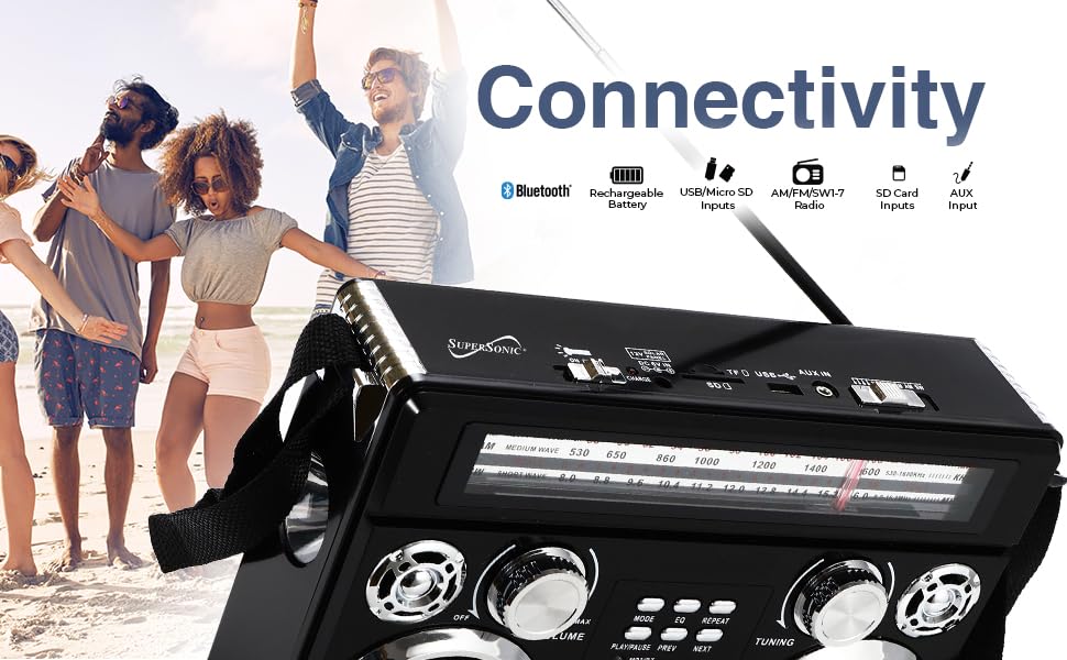 Supersonic SC-1097BT Bluetooth close-up enabling seamless wireless audio streaming