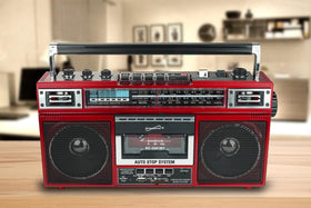 Supersonic SC-3201BT cassette compartment close-up, convert tapes to digital easily