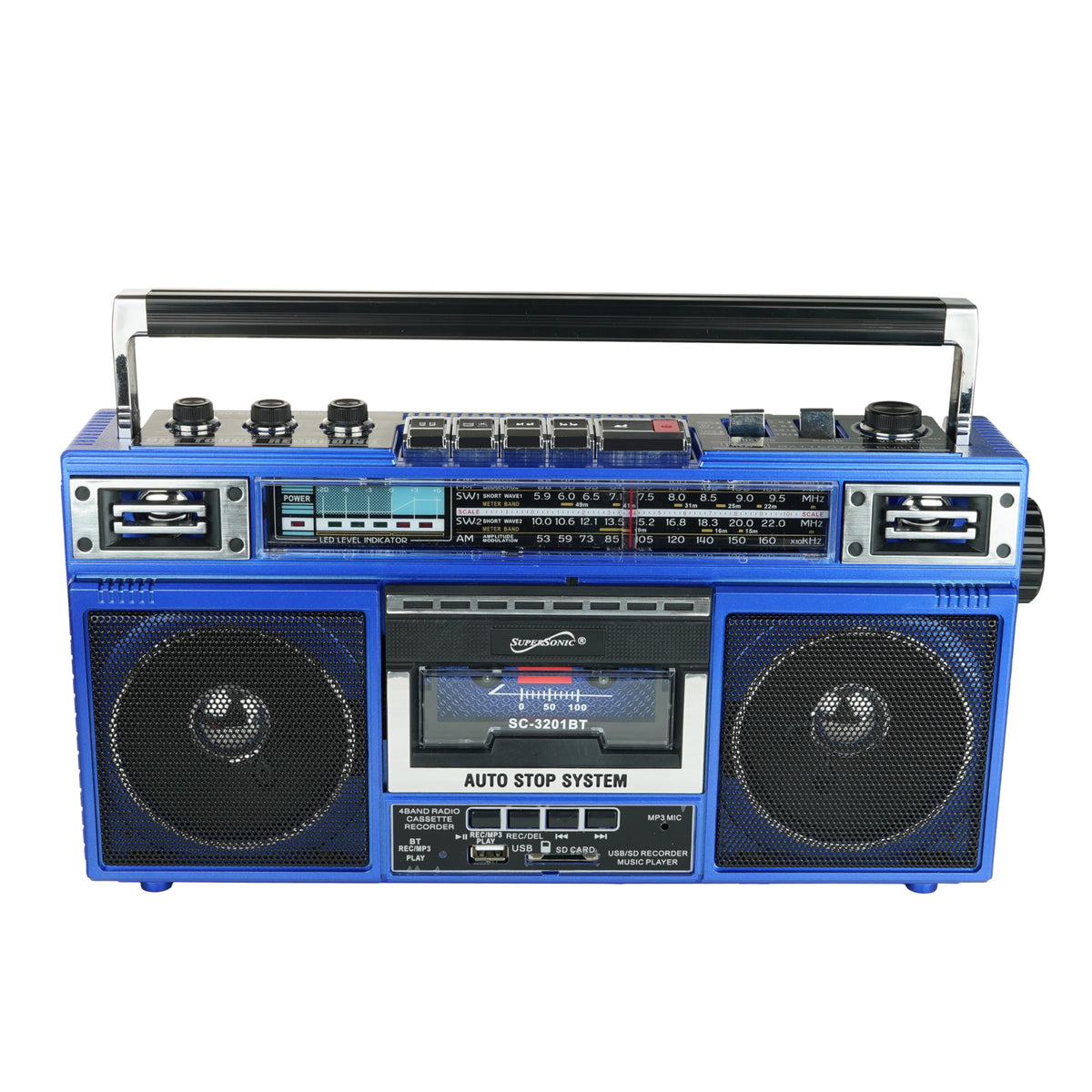 Supersonic SC-3201BT paired with smartphone via Bluetooth for wireless playback benefit