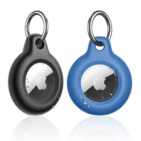 SUPFINE front view of two-pack waterproof AirTag holders highlighting colors and protection