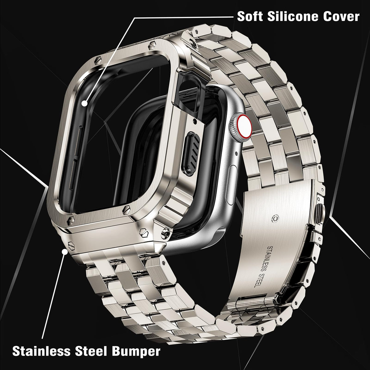 SUPLINK bumper detail showing embedded TPU layer for shock protection