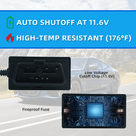 Suplogico OBD plug close-up highlighting secure vehicle connection