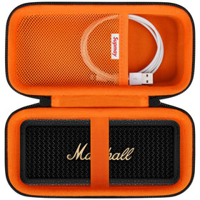 Supmay hard case front view showing sturdy shell and branded color, protects speaker in transit