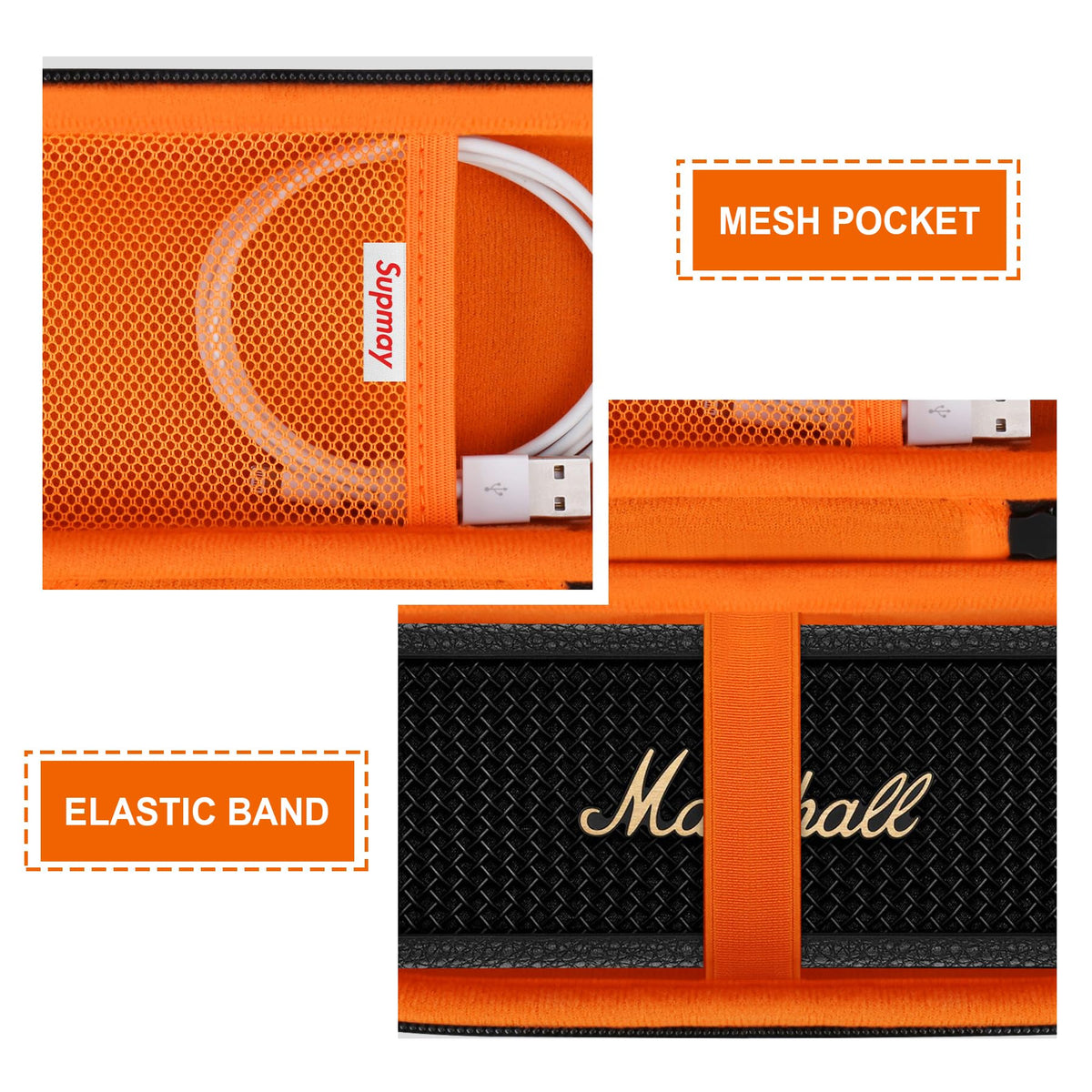 Supmay case handle and double zipper close-up for easy carry and quick access