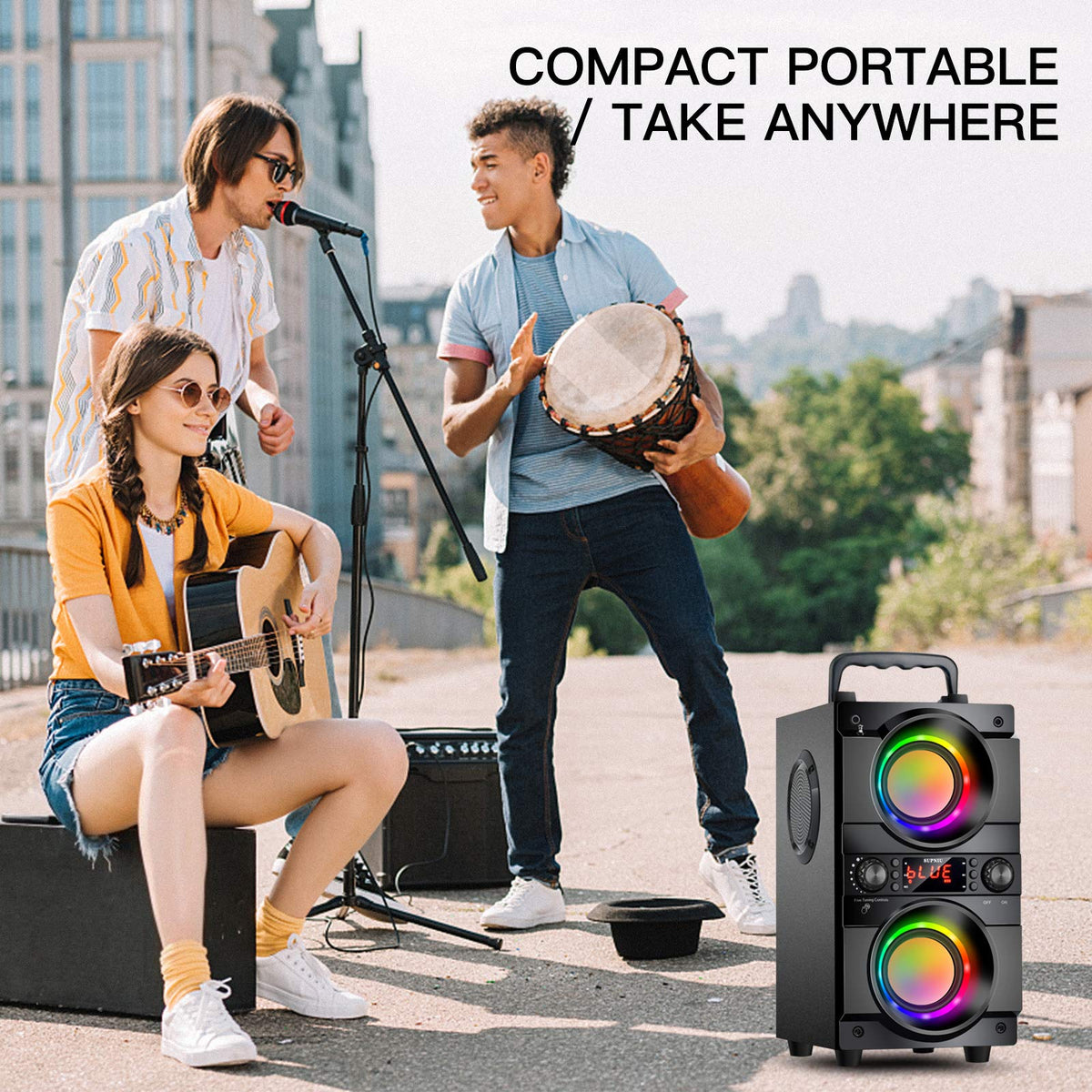 SUPNIU A21 AUX/USB/TF inputs for versatile playback options