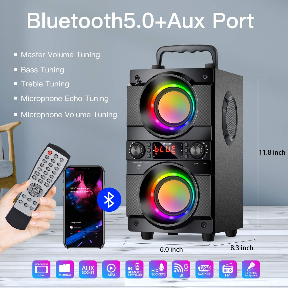 SUPNIU A21 LED color lights for dynamic party ambience