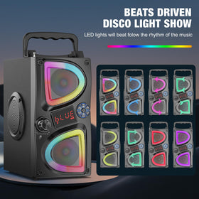 SUPNIU A50 driver close-up highlighting woofers and tweeters for deep bass