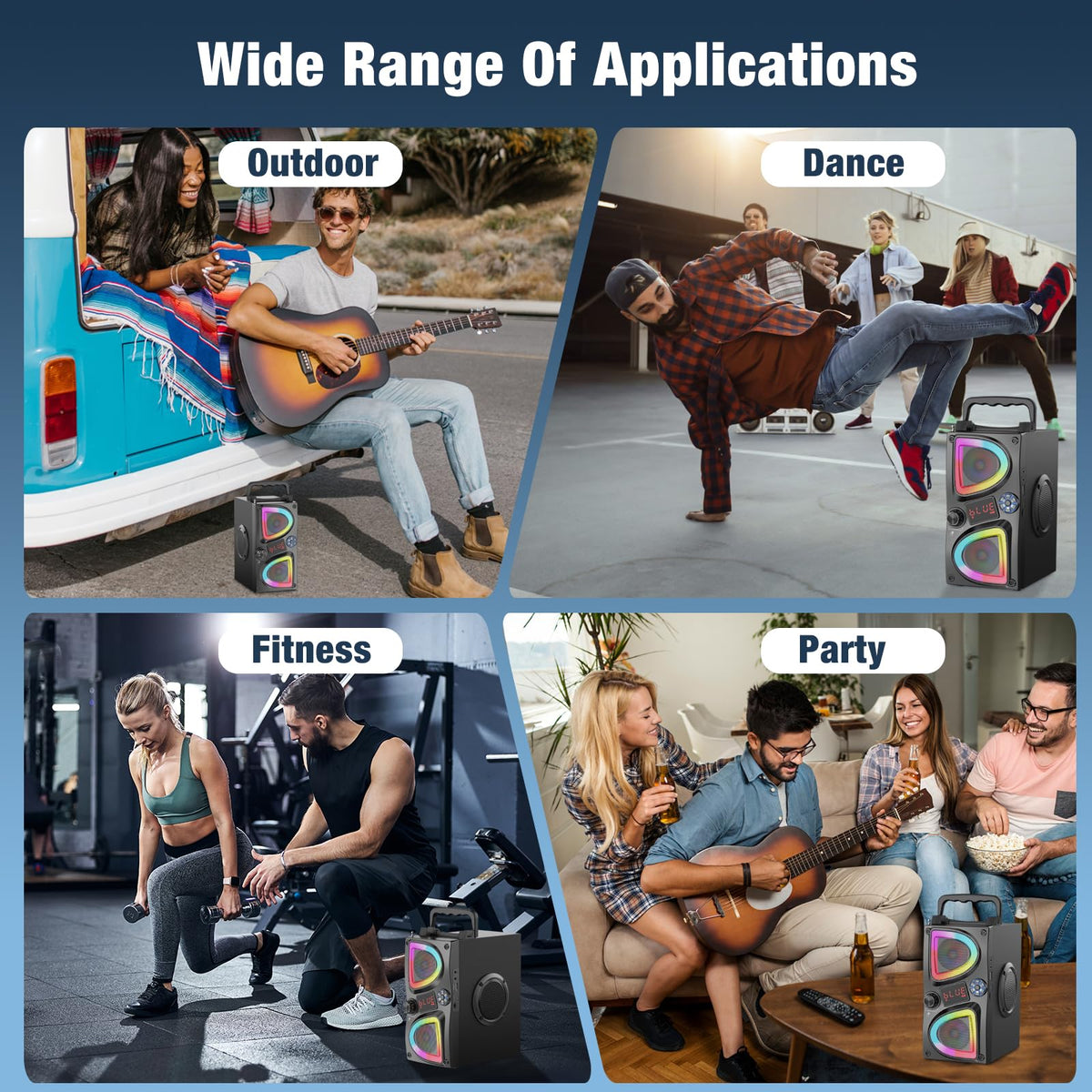 SUPNIU on patio powering an outdoor gathering with strong stereo sound