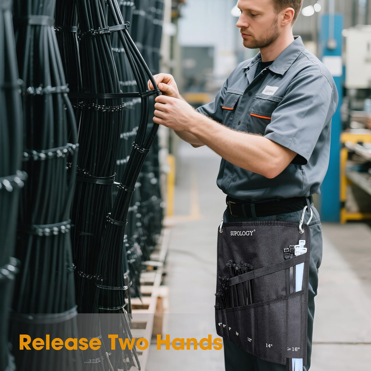 SUPOLOGY long tie fastening fence post demonstrating heavy-duty holding power