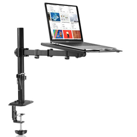 suptek front view with laptop mounted, shows stable elevated workspace benefit