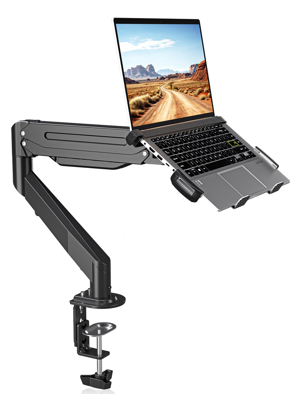 suptek front view mounted setup showing dual laptop and monitor benefits