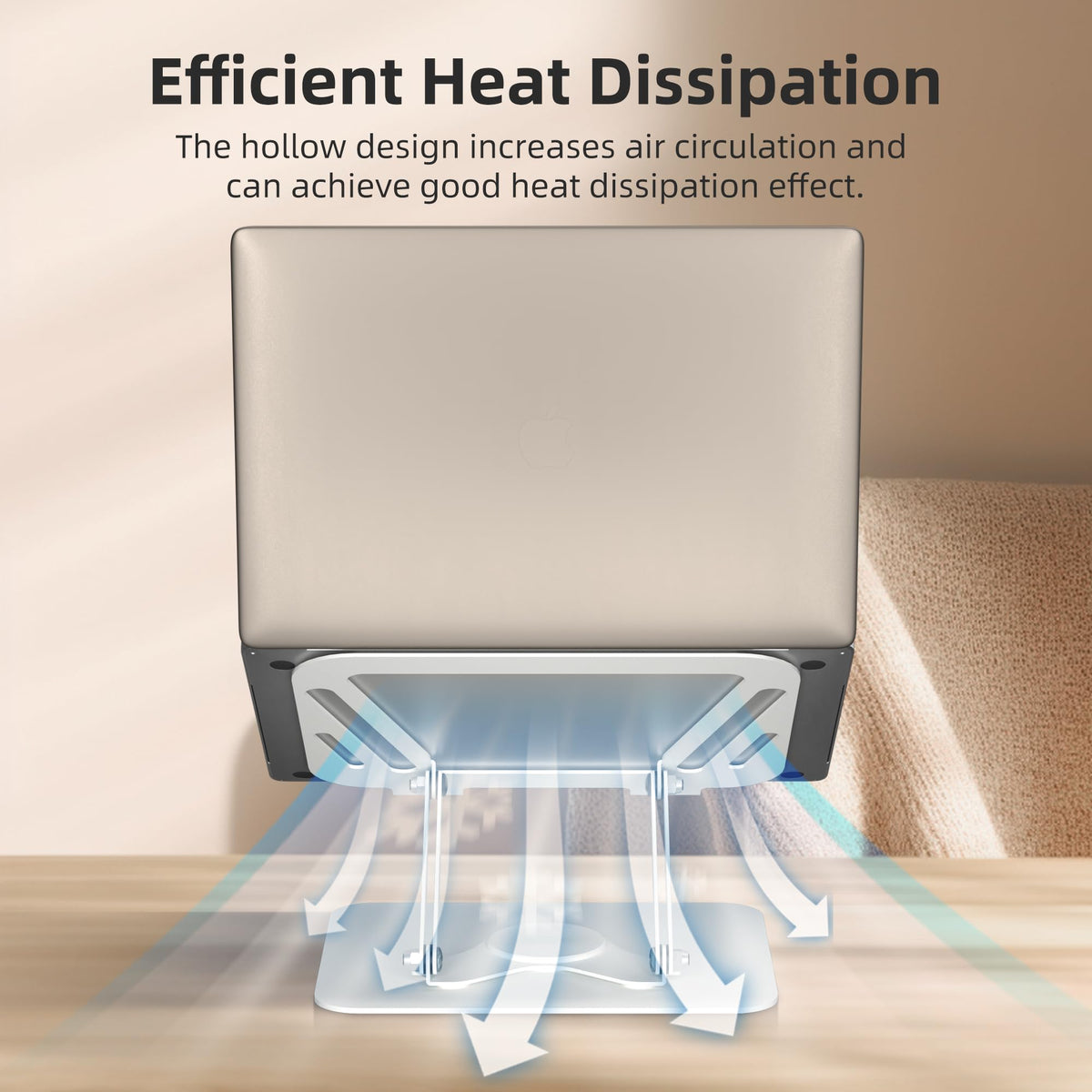Suptek heat dissipation design enhances airflow under the laptop
