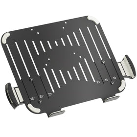 Suptek laptop tray with secure clamps for 13–18 inch laptops on monitor arms.