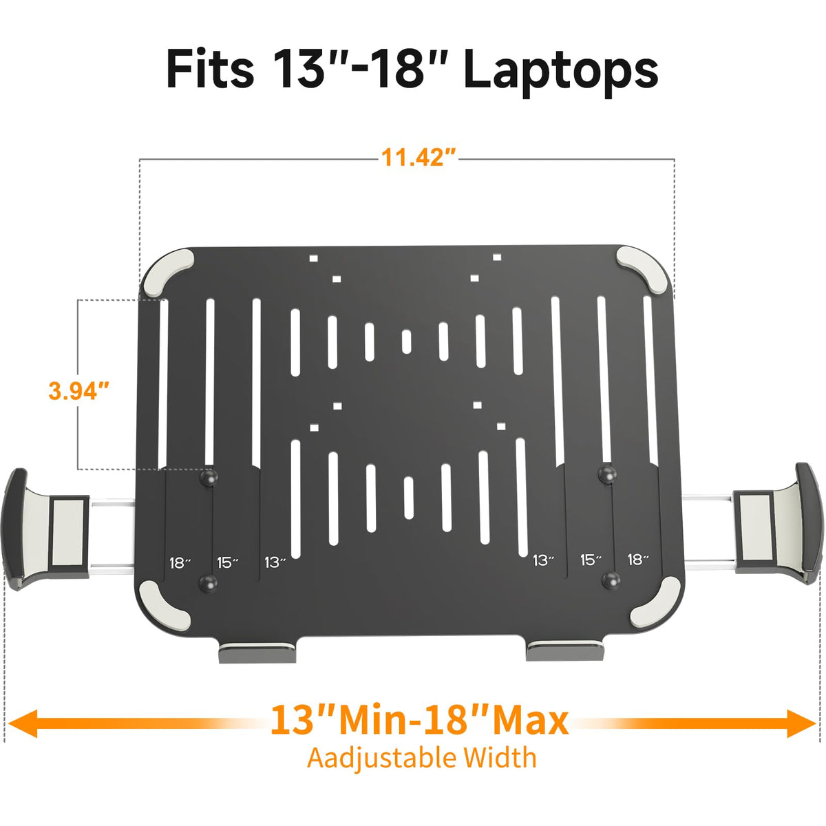 Suptek ventilated laptop tray promotes airflow to prevent overheating on a mounted setup.