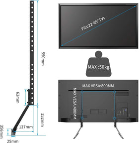 suptek legs mounted on TV back illustrating VESA compatibility and strength
