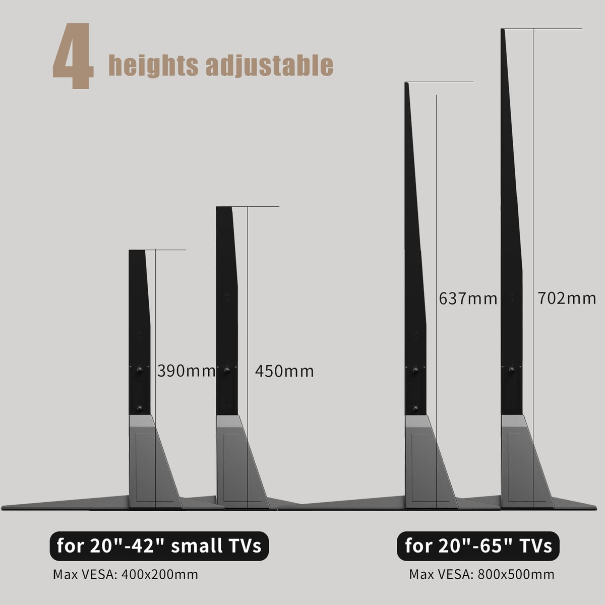 suptek ML1760 supporting 55-inch TV on console for secure placement